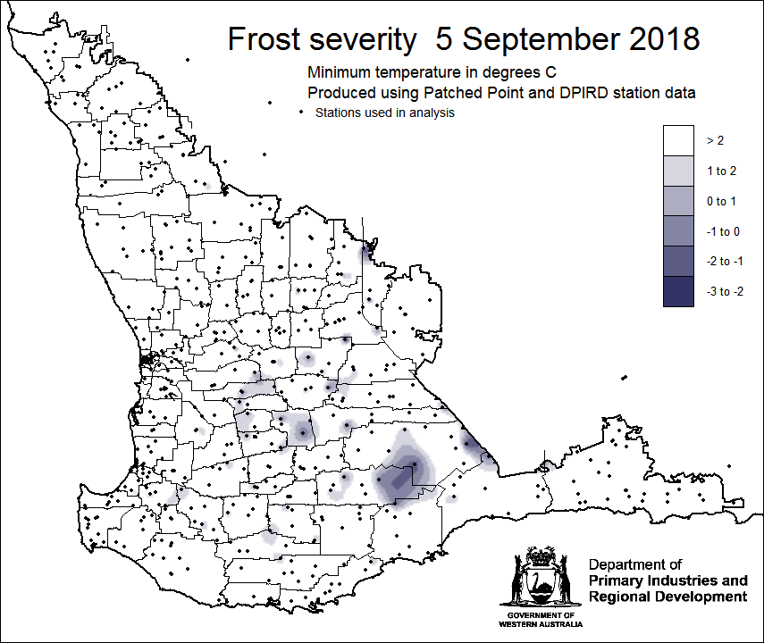2018 Frost trials and seasonal information Agriculture and Food